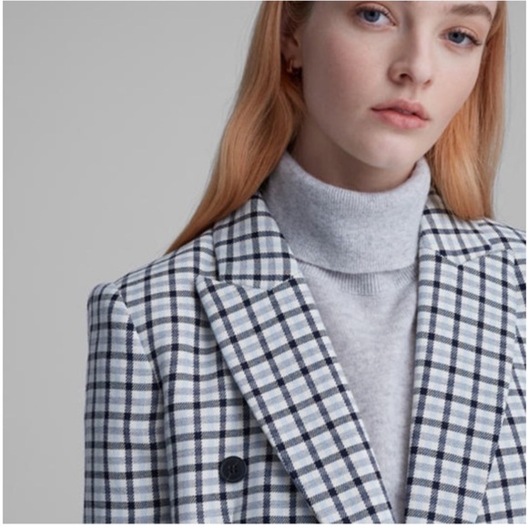 Club Monaco Helini Coat Size m Medium EUC beige navy blue - Picture 2 of 8